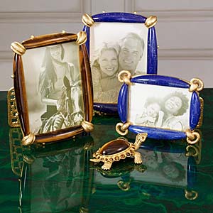 Jay Strongwater Emery Bejeweled 4 x 6 Picture Frame Peacock
