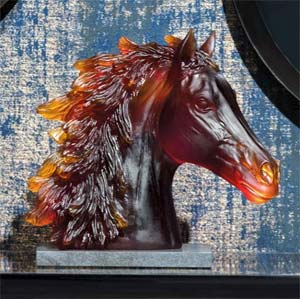 Daum Crystal Horse Figurines