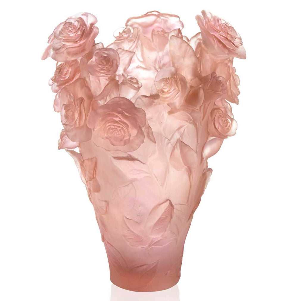 Daum Crystal Pink Magnum Vase Rose Passion 05106-9