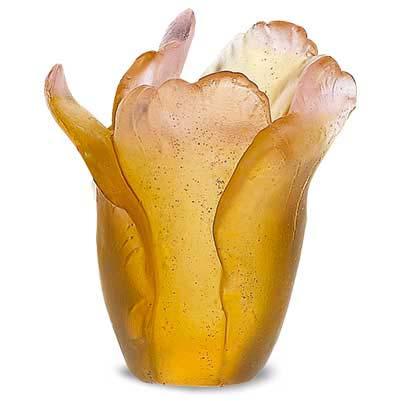 Daum Crystal Mini Vase Amber 05158