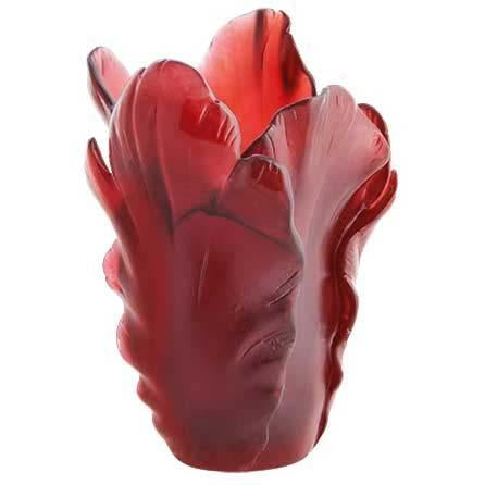 Daum Crystal Red Vase 05213-5