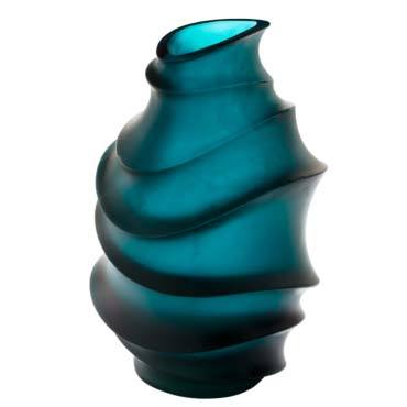 Daum Crystal Blue Medium Vase 05575-1