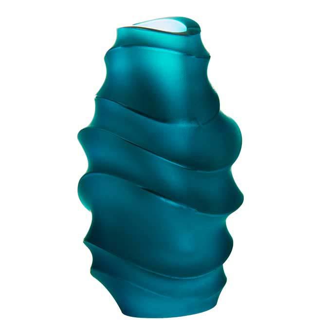 Daum Crystal Sand Vase Blue Small 05621