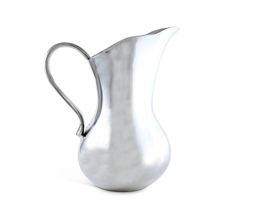 Arthur Court Scallop Pitcher made of Sand-Cat Aluminum Modern Style Water / Juice Pitcher 10 inches Tall