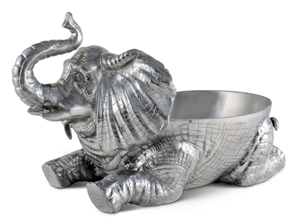 Arthur Court Designs Aluminum Figural Elephant Bowl 12" Bowl