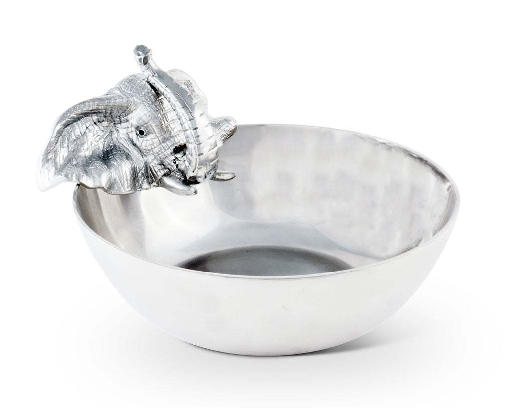 Arthur Court Designs Aluminum Metal Elephant Serving / Salad Bowl  10.5"