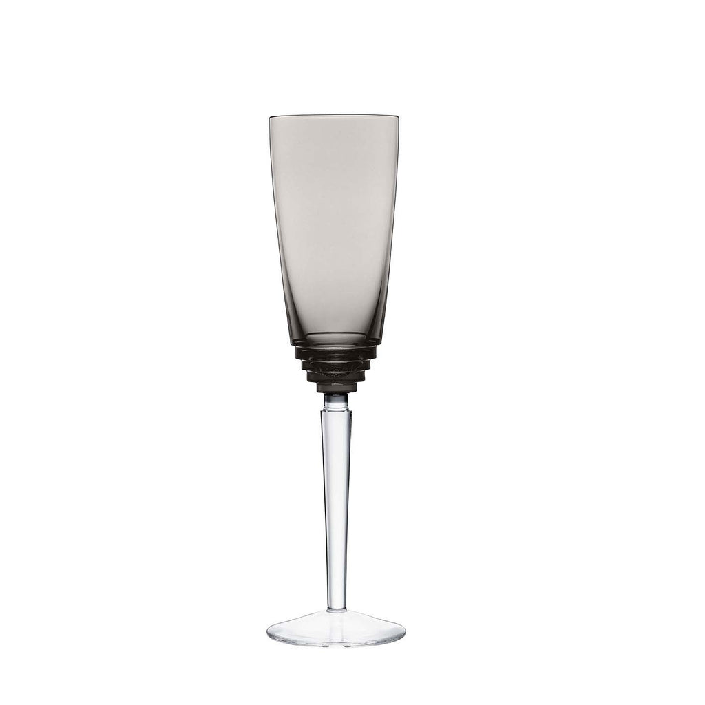 St Louis Crystal Oxymore Flannel-Grey Champagne Flute