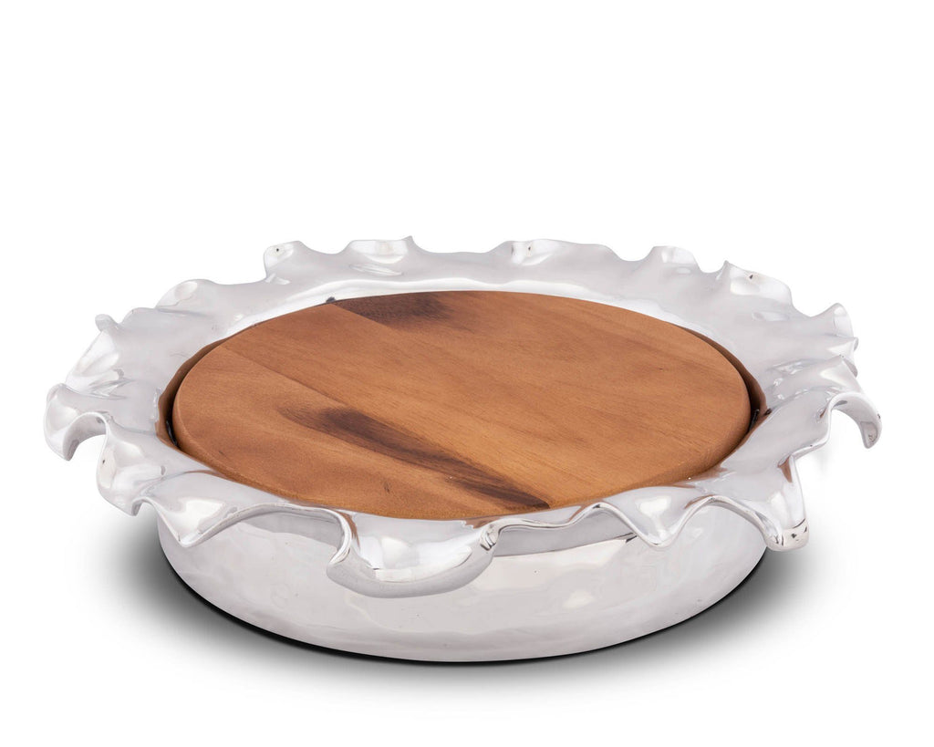 Arthur Court Carmel Pattern Cheese / Bar Board Charcuterie Platter & Serving Tray 13" Wood