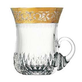 St Louis Crystal Thistle Gold Tea Cup With A Handle