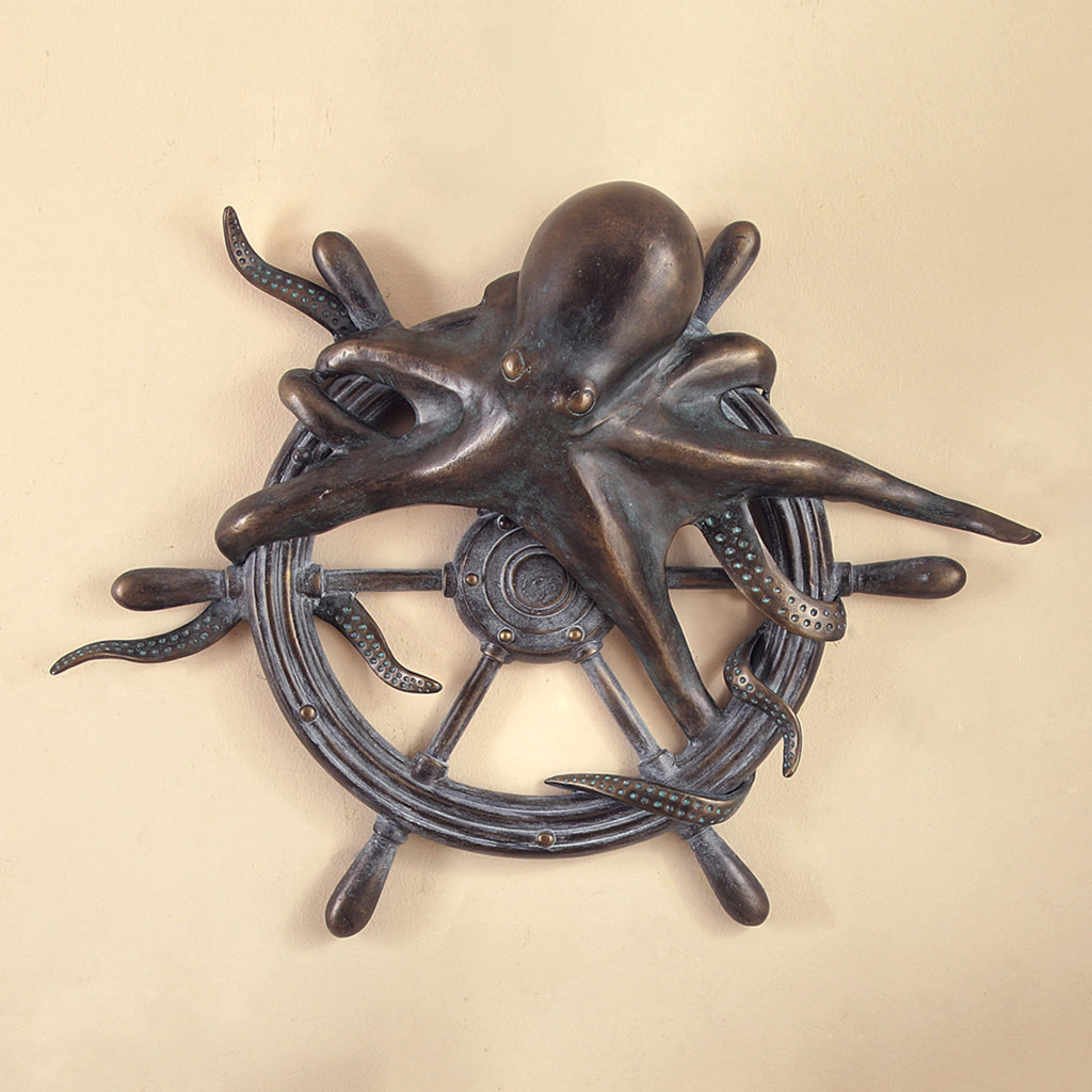 SPI Octopus And Ships Wheel Wall Plaque 34560