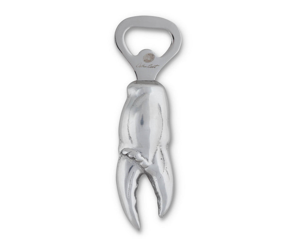 Arthur Court Aluminum New England Crab Claw Bottle Opener Forged Stainless Steel Head 5.5" Long; Coastal Collection