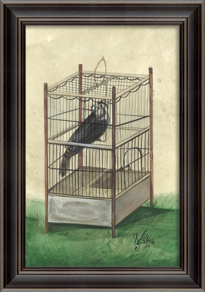 Spicher & Company LS Black Bird in Cage 98250