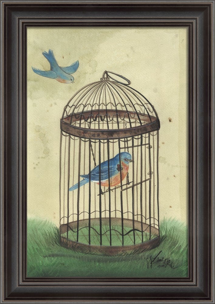 Spicher & Company LS Blue Bird in Cage 98251