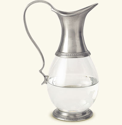 Match Pewter Glass Pitcher With Handle A595.0
