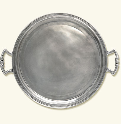 Match Pewter Round Tray With Handles 803.1