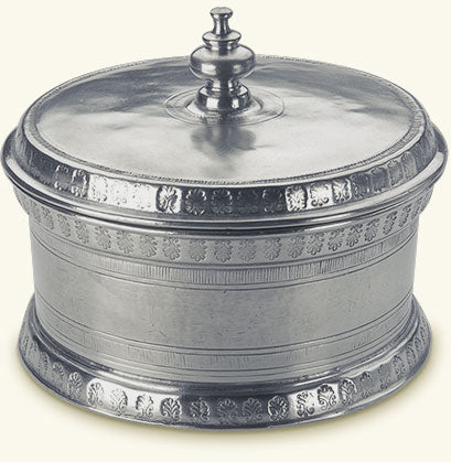 Match Pewter Round Engraved Box A432.0