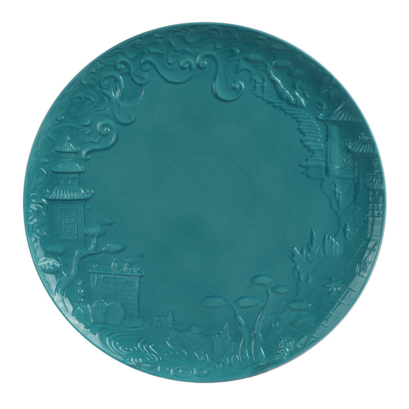 Jean Boggio China Impression Main Course Turquoise Plate JB00316T
