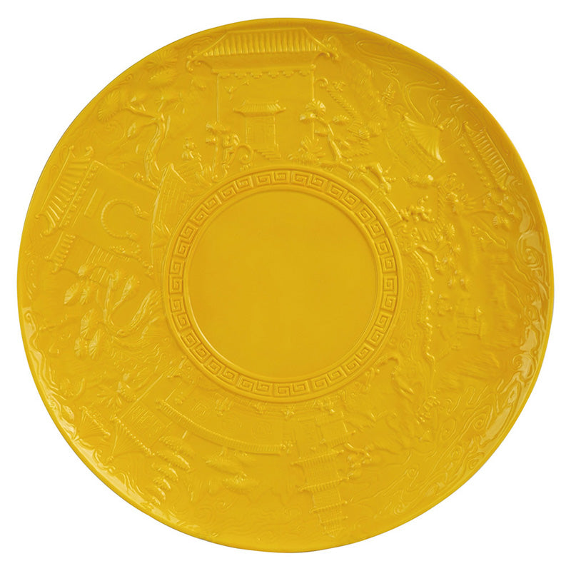 Jean Boggio China Impression Serving Yellow Plate JB00317Y