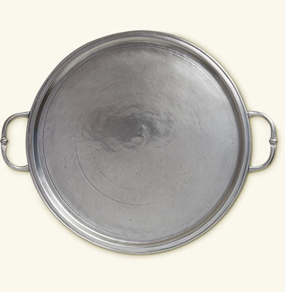 Match Pewter Round Tray With Handles Small A359.0