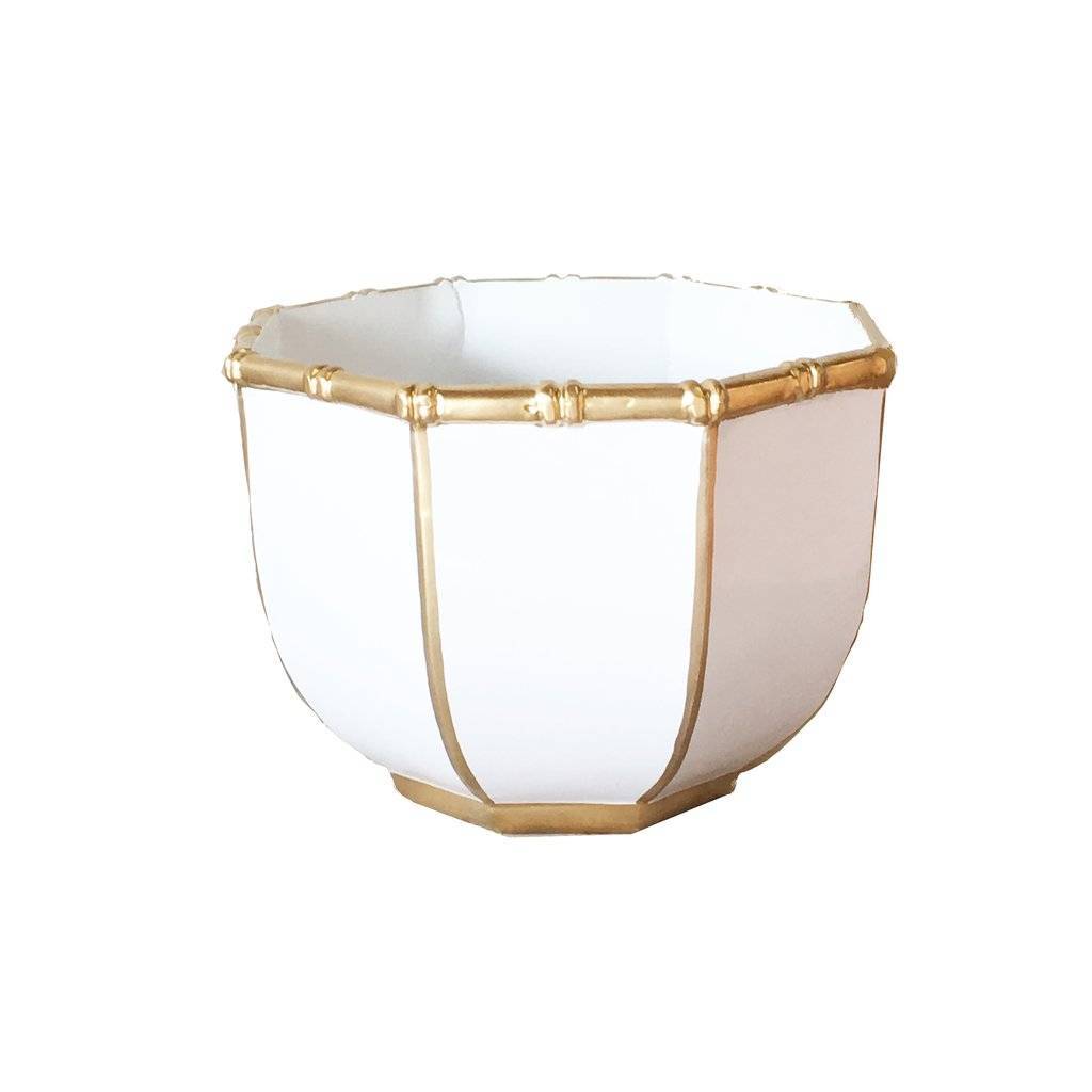 Dana Gibson Large Bamboo Bowl in White