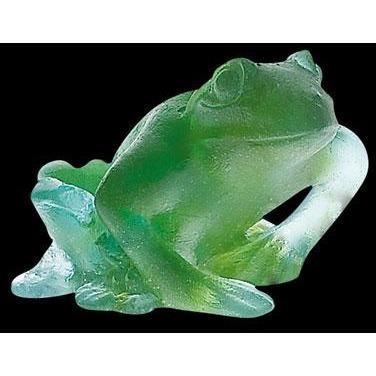 Daum Crystal Frog Turquoise 03281