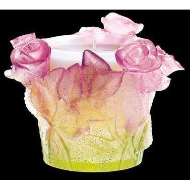Daum Crystal Roses Candle Holder 02618