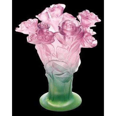 Daum Crystal Roses Vase 02570