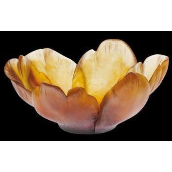 Daum Crystal Tulipe Amber Bowl 03228