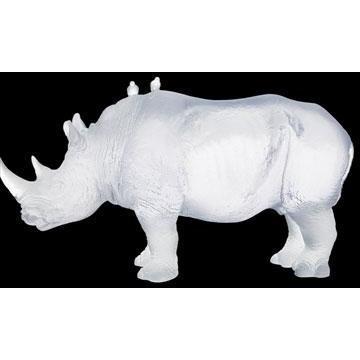 Daum Crystal White Rhinoceros 03400