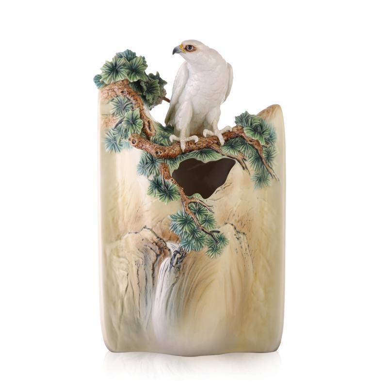 Franz Collection A Blessing of Good Fortune for the Home White Falcon Vase FZ03457