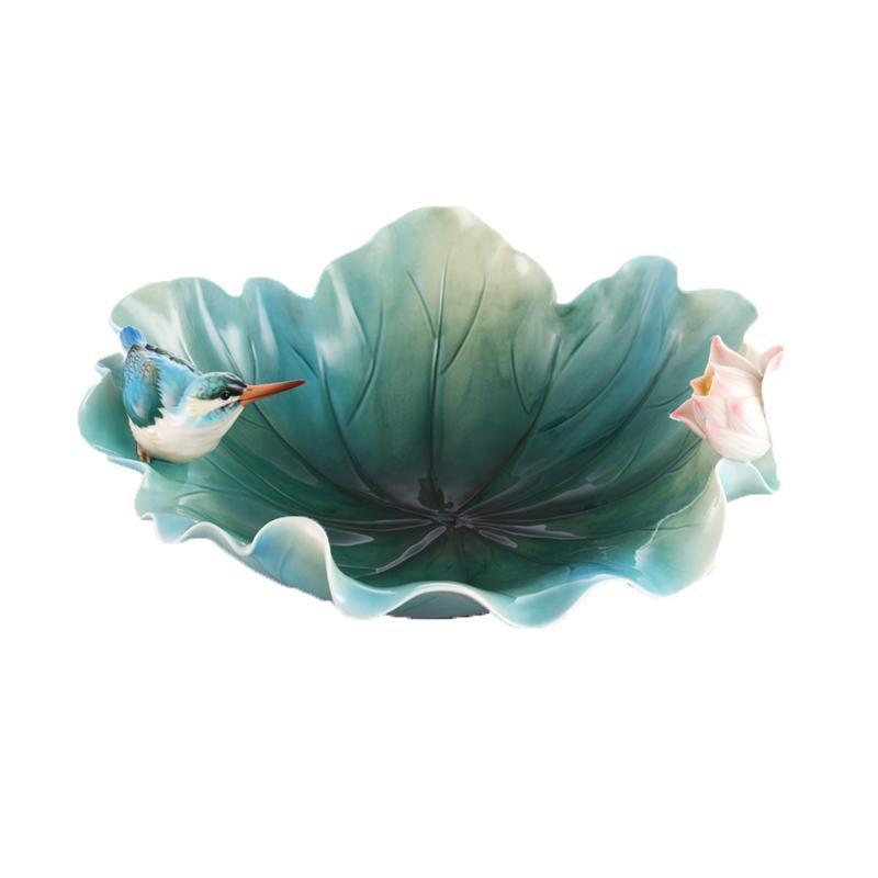 Franz Collection Blissful Together Kingfisher Lotus Plate FZ03080