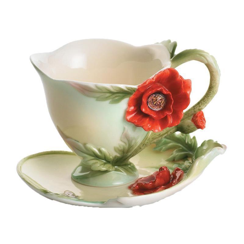 Franz Collection Poppy Cup & Saucer FZ01159