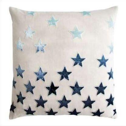 Kevin O'Brien Stars Appliqued Linen Pillow STP-TWI