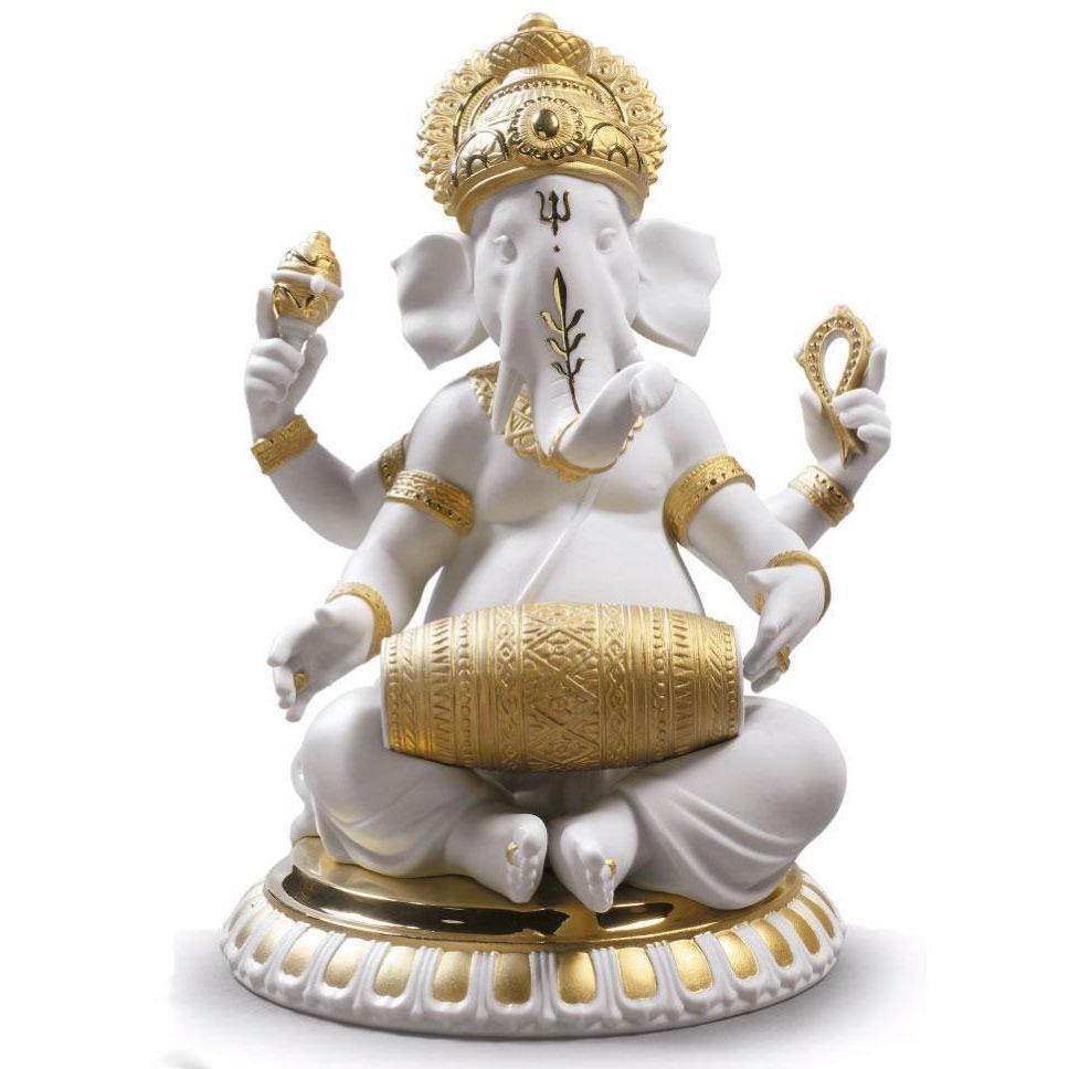 Lladro Mridangam Ganesha Re-Deco Figurine 01009278
