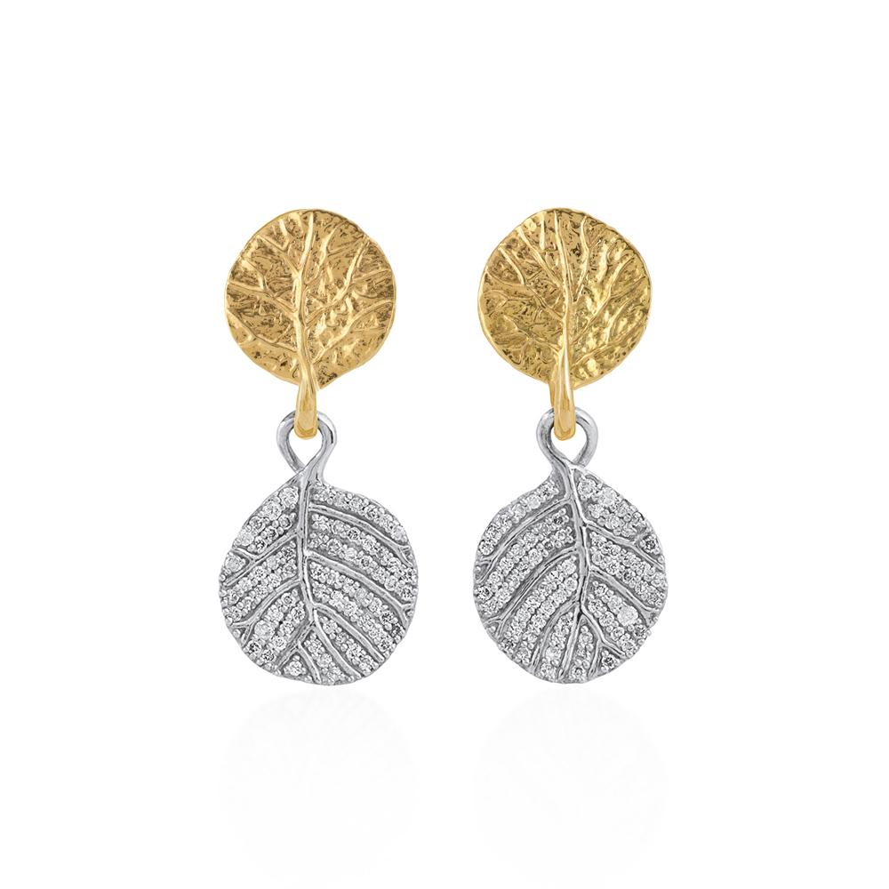 Michael Aram Botanical Leaf Earrings with Diamonds 540809830DI