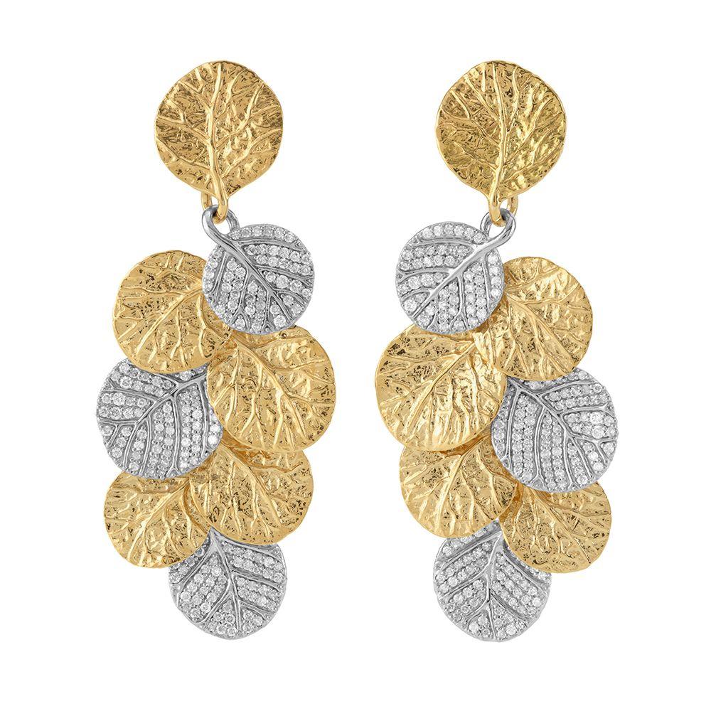 Michael Aram Botanical Leaf Earrings with Diamonds 541801460DI
