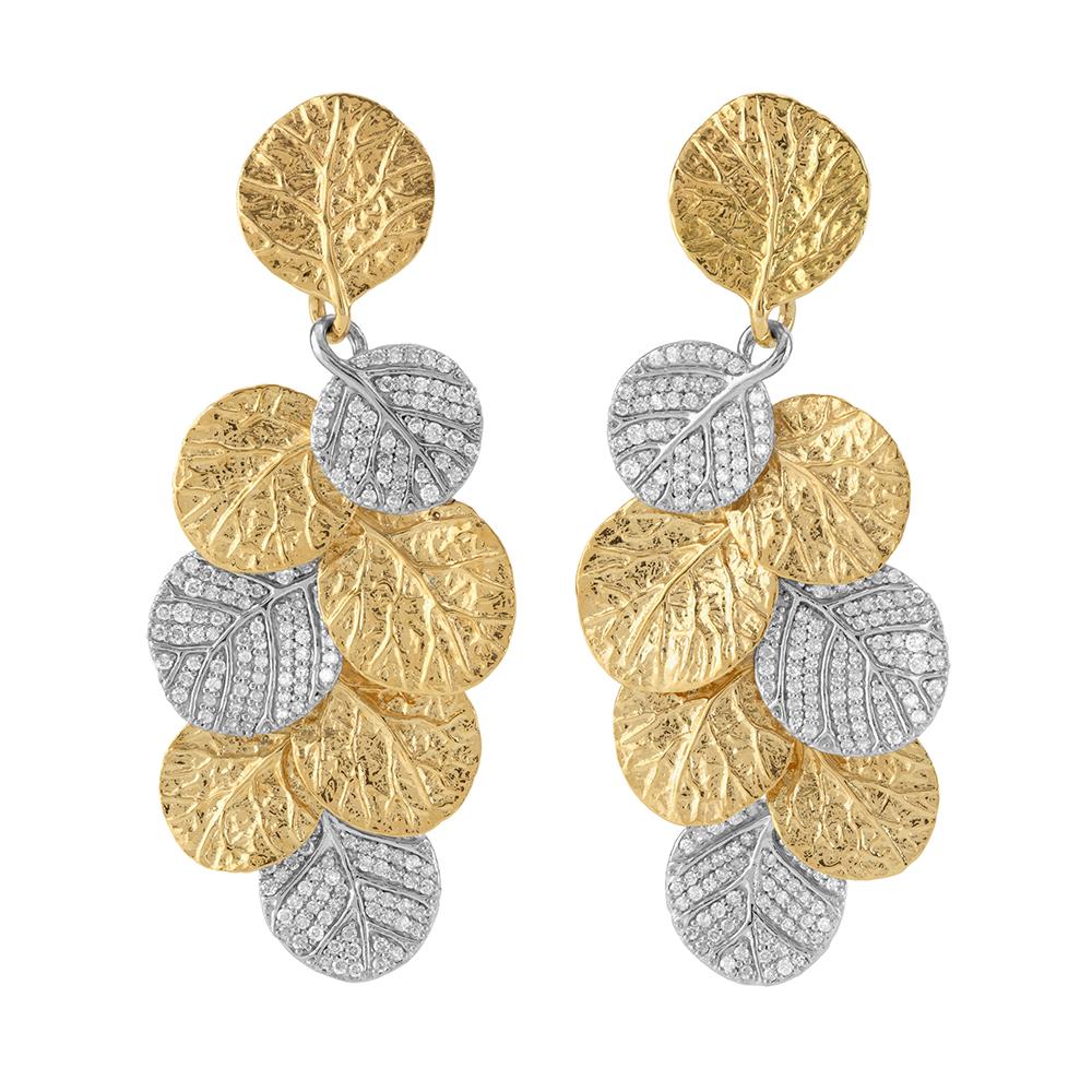 Michael Aram Botanical Leaf Earrings with Diamonds 540812780DI