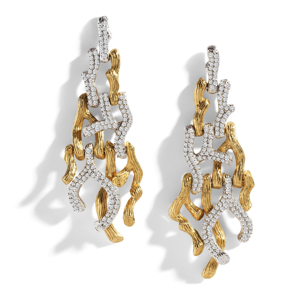 Michael Aram Branch Coral Chandelier Earrings with Diamonds 540815000DI