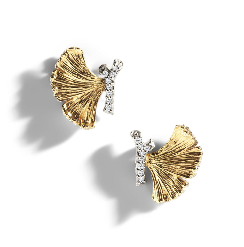 Michael Aram Butterfly Gingko 14mm Earrings with Diamonds 540805250DI