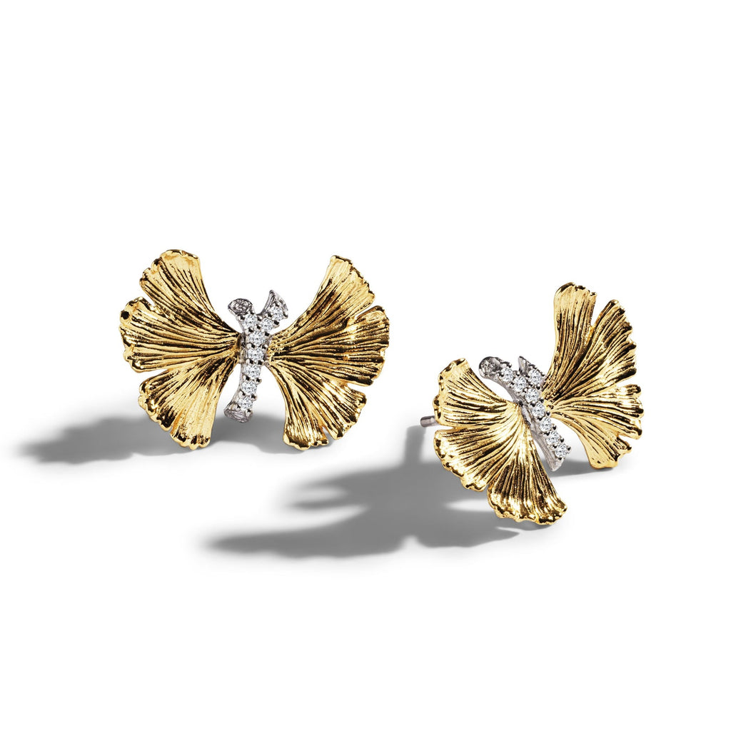 Michael Aram Butterfly Gingko 18mm Earrings with Diamonds 540805150DI