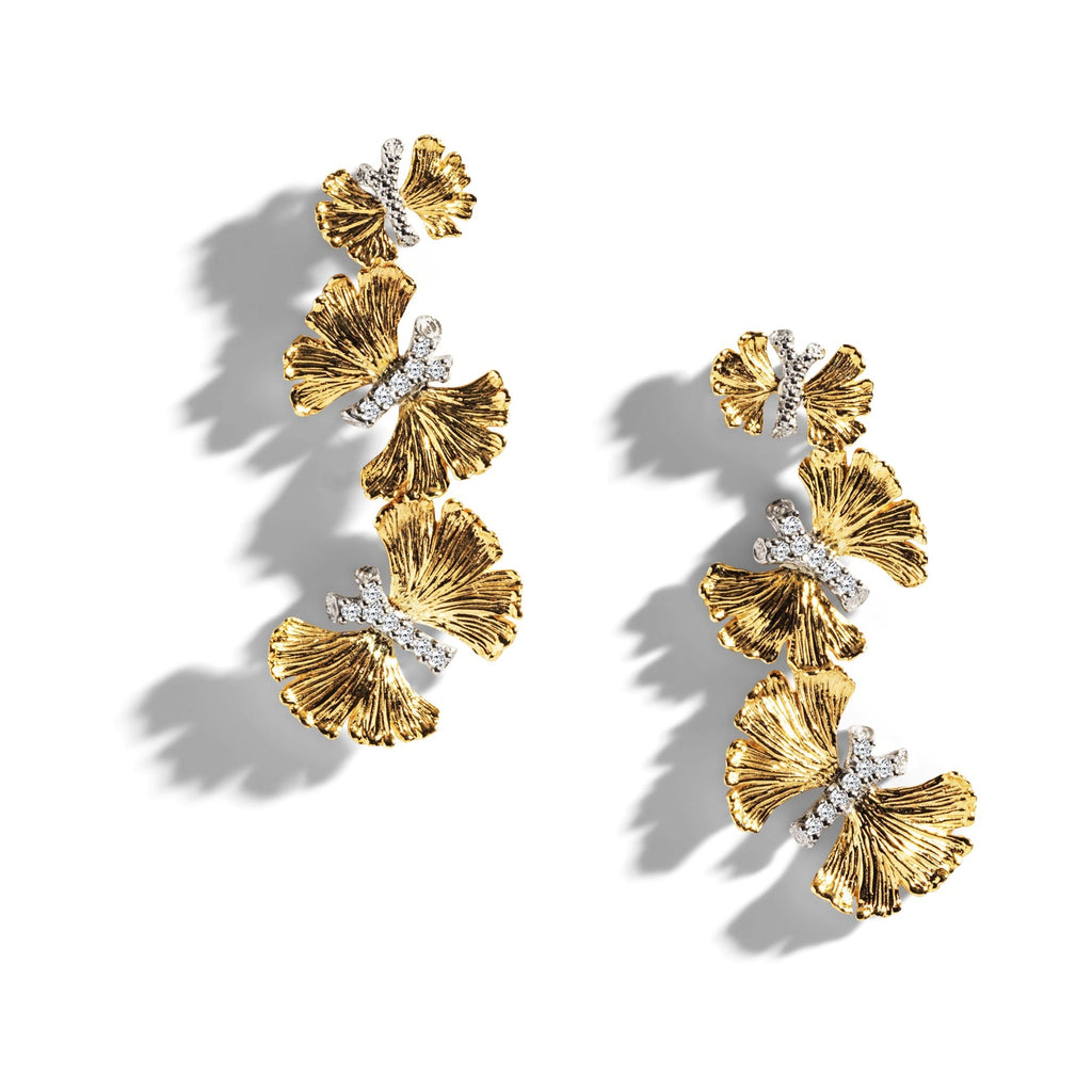 Michael Aram Butterfly Gingko Earrings with Diamonds 531808880DI