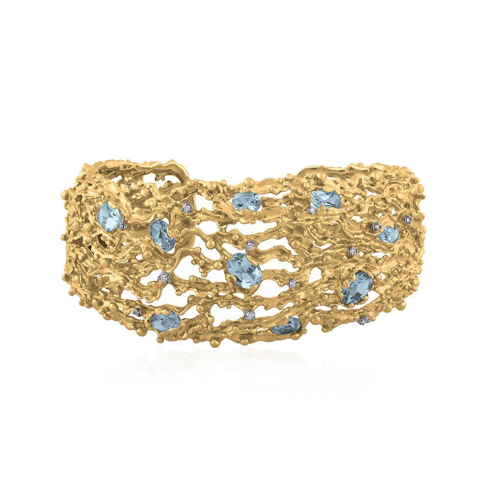 Michael Aram Ocean Cuff Bracelet with Blue Topaz and Diamonds MD 521811522DI