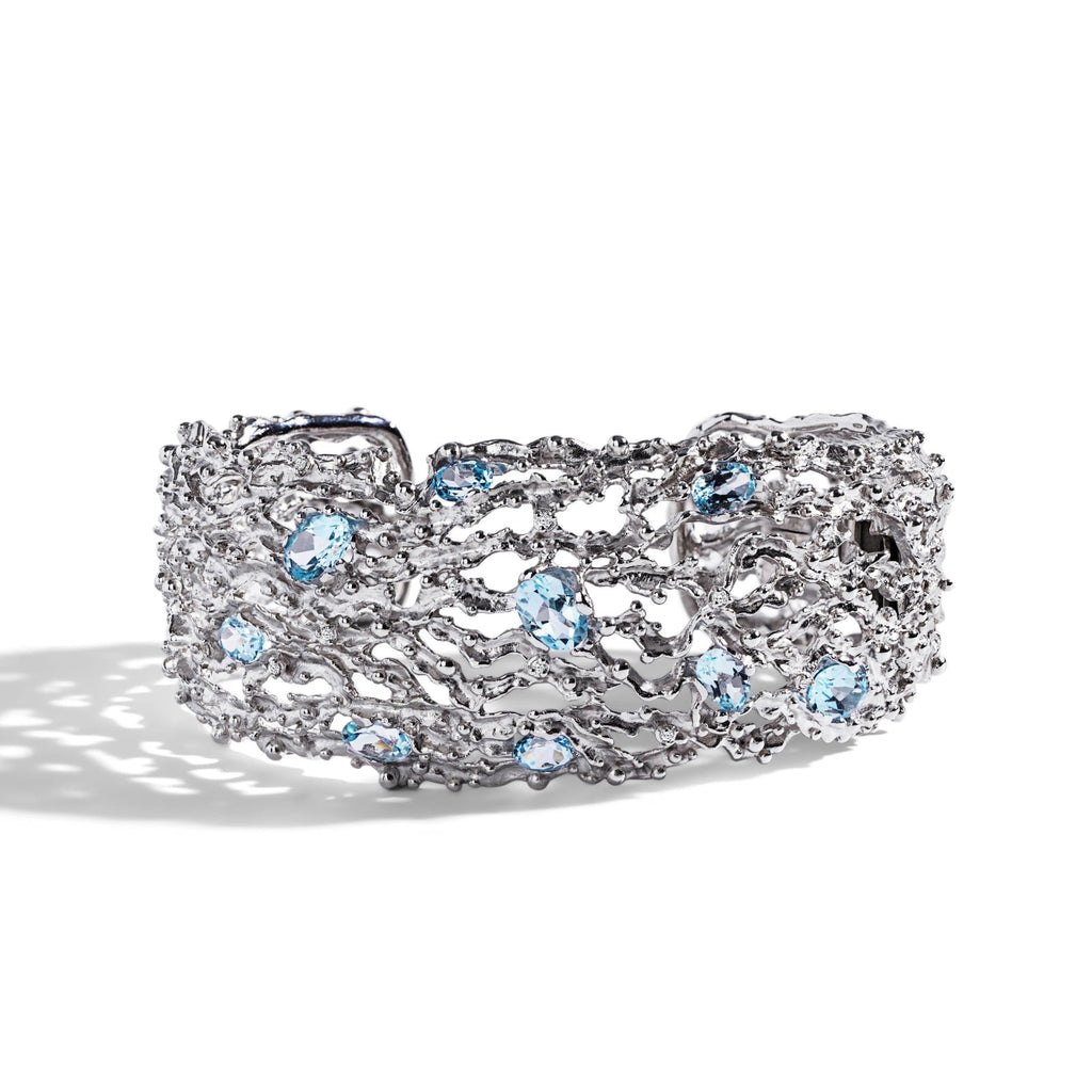 Michael Aram Ocean Cuff Bracelet with Blue Topaz and Diamonds MD 522812422DI