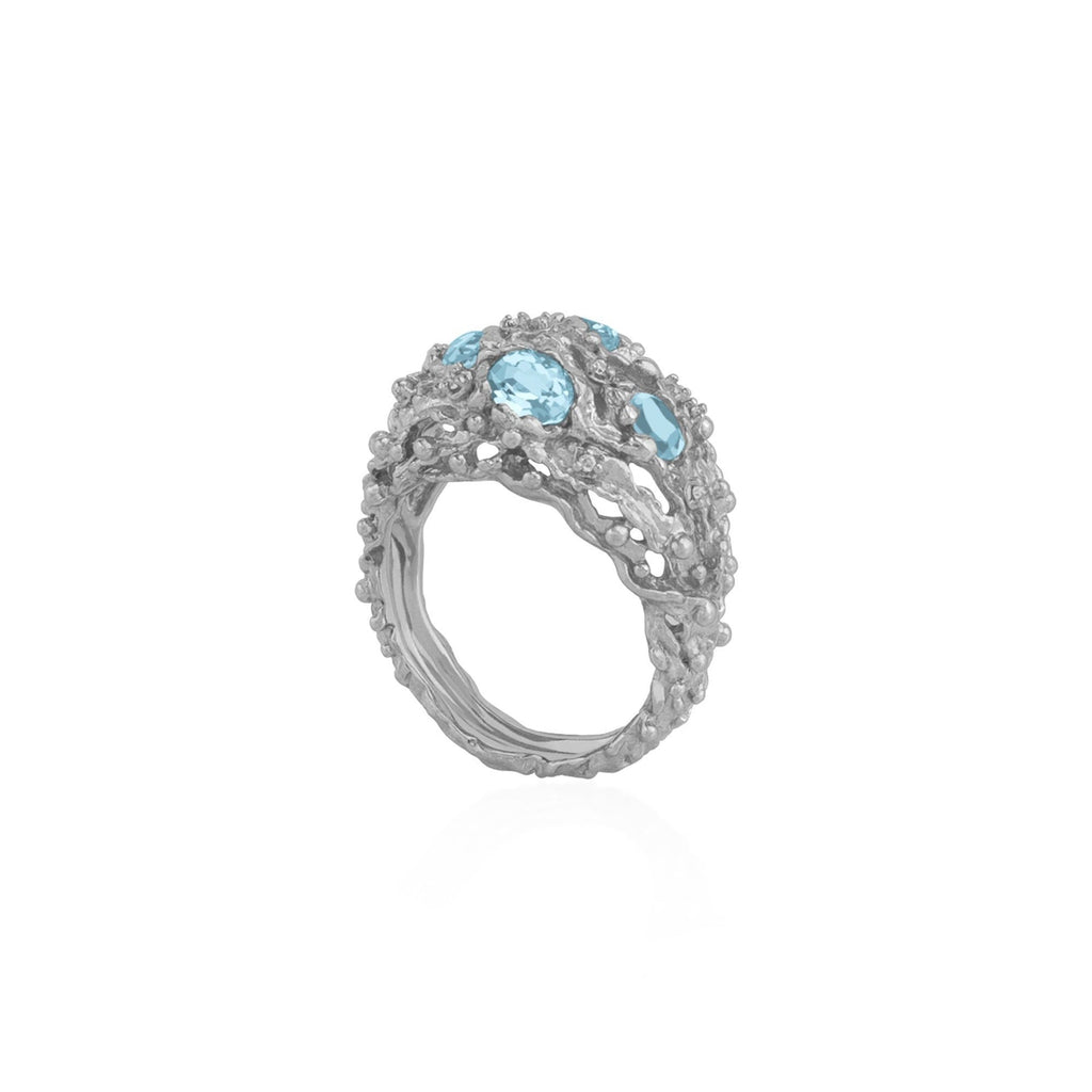 Michael Aram Ocean Ring with Blue Topaz and Diamonds 6 512812416DI