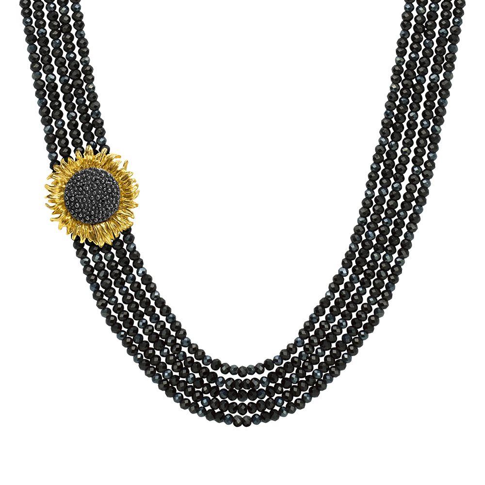 Michael Aram Vincent Multi Strand Necklace with Onyx, Spinel and Diamonds 530811730BS