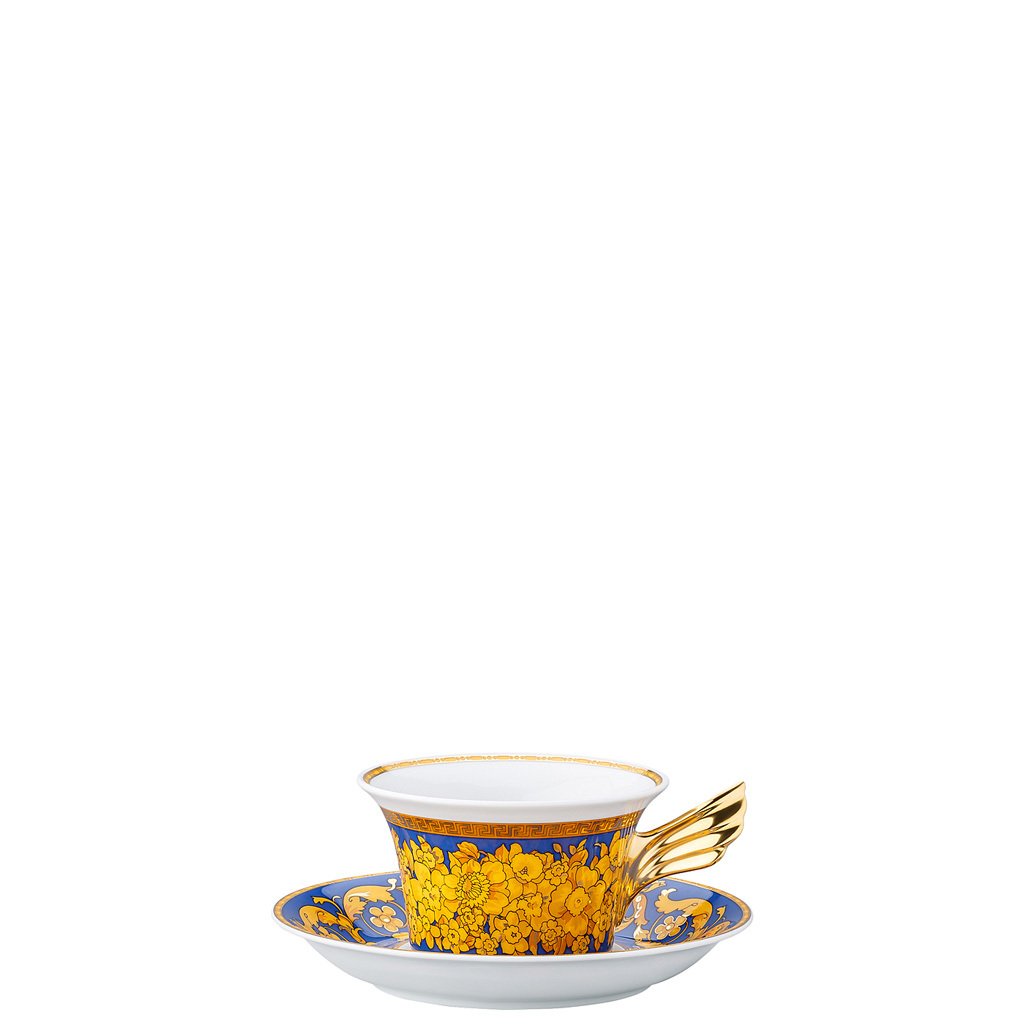 Versace 25 Years Floralia Blue Tea Cup & Tea Saucer 19300-409976-28599