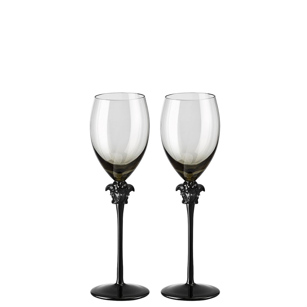 Versace Medusa Lumiere Haze White Wine Glass set of two 11 ounce 20665-321392-48806