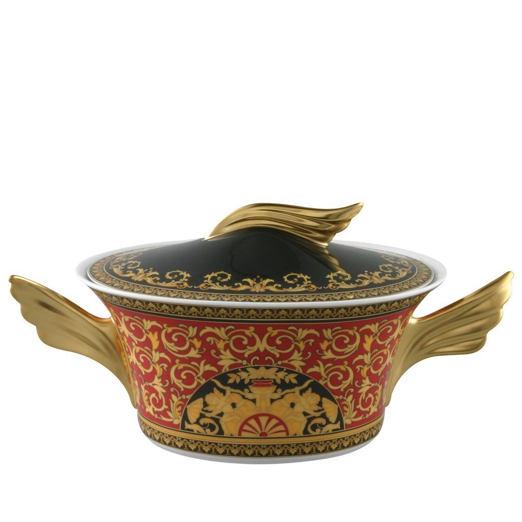 Versace Medusa Red Vegetable Bowl Covered 54 ounce 19300-409605-11320