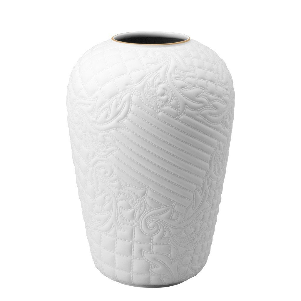 Versace Vanitas White White goldrim Vase 12.25 inch 14416-100111-26031