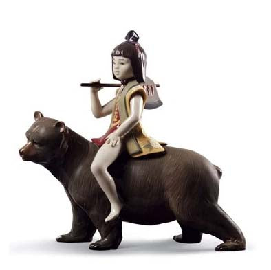The Lladro Kintaro And The Bear, 11th In The Classic Children's Tales Collection